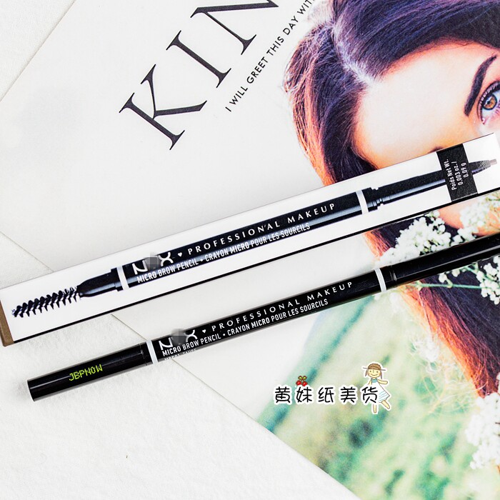 USA nyx Micro Brow Pencil Ultra-fine delicate double-headed eyebrow pencil Eyebrow comb Smudge brush 0 09g