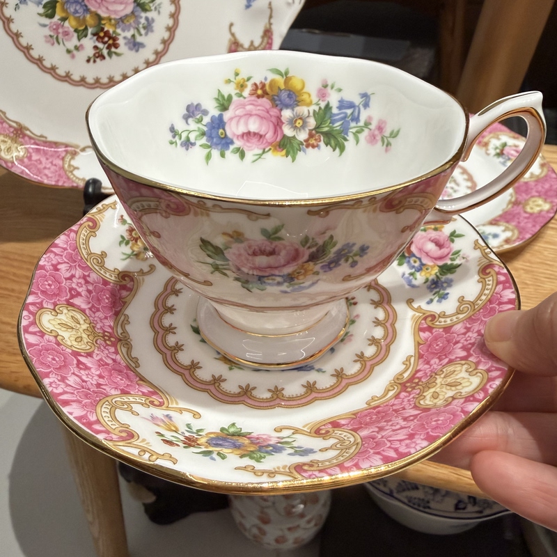 British Royal Albert Miss Carlisle Bone China Coffee Cup and Saucer British Royal Albert Miss Carlisle Bone China Coffee Cup and Saucer