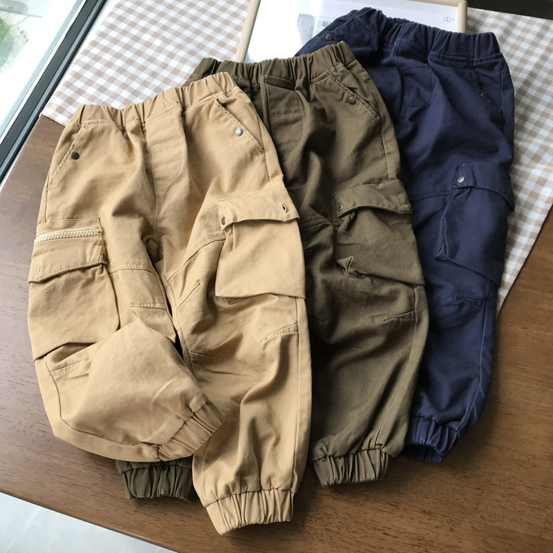 Pick up and drain warehouse clearance very soft cotton fabric long pants boy big pocket work fit pants casual pants