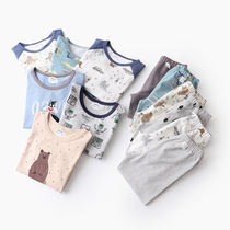 Special upgrade warehouse clearance boneless seam boys pure cotton underwear set baby home clothes pajamas