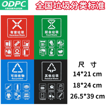 Beijing garbage sorting garbage bin classification label sticker can be recycled Hangzhou perishable and harmful other garbage label