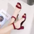 2018Roman giày cao gót nêm dép nữ mùa hè 39 dép nữ dép quai hậu nữ đi học Sandal