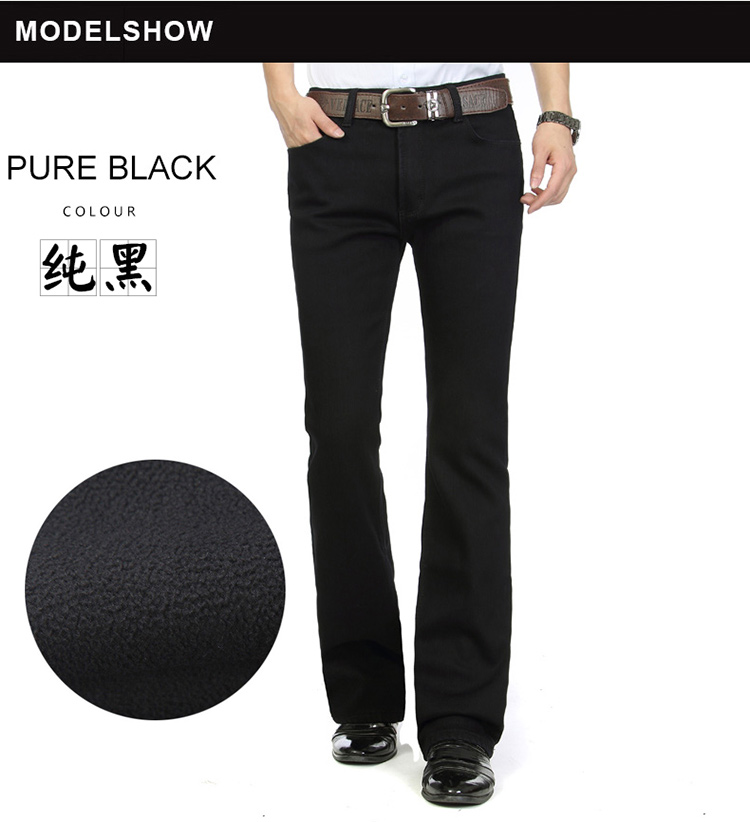 Cộng với nhung ấm áp nam micro-bar jeans mùa đông dày eo nam sừng đen quần dài quần denim nam jean nam