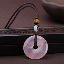 Madagascar Pink Crystal Necklace Womens Vintage Buckle Pendant Adjustable Lanyard choker Neck Strap Accessories