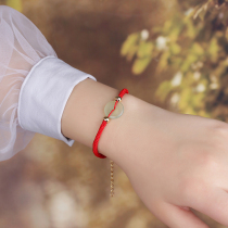 Retro safe buckle hand rope red rope bracelet female ethnic style hand woven this year simple transfer student jewelry