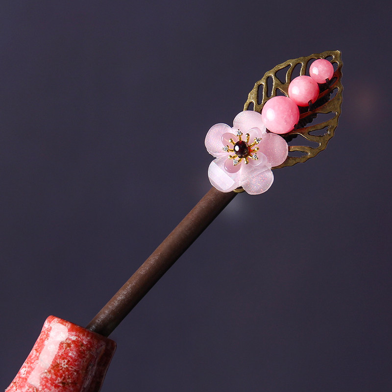 Ancient Wind Hair hair Hairpin Hair Trays Hair balls Hairpins Shake 100 hitch Pink Hair Sticks Head Accessories Wood Hairpins Ethnic Wind Hair Accessories