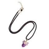 Этническая цепочка до ключиц, короткое ожерелье с аметистом, ретро чокер, аксессуар, этнический стиль, простой и элегантный дизайн