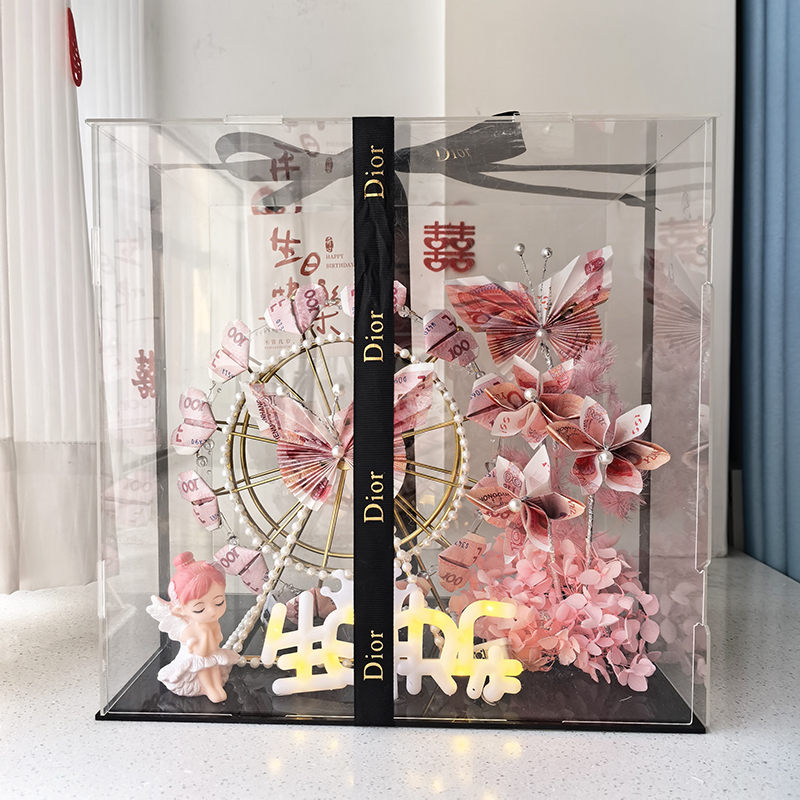 Birthday and Valentine's Day Gift: Ferris Wheel DIY Material Kit with Acrylic Box for Girlfriend or Best Friend