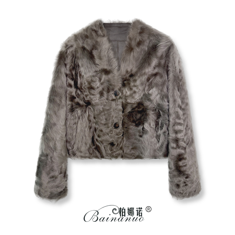 Yanyu Jiangnan 2025 Xiaohu Sheep's New Sheepskin and Wool Integrated Versatile Jacket, Reversible