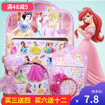 Ice and snow princess beautiful girl children cartoon foam stickers bubble stickers send shiny hair hoop children hair accessories