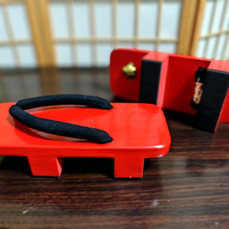 Cosplay In-Stock Clogs Naruto Jiraiya Red Sole Two-Tooth Black Strap