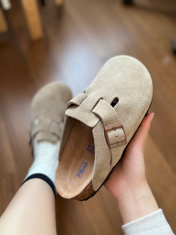 Birkenstock Half-Mule Clogs Boston Retro Genuine Leather Cork Sandals Flat Casual Unisex Birkenstock Birkenstock Half-Mule Clogs Boston Retro Genuine Leather Cork Sandals Flat Casual Unisex Birkenstock