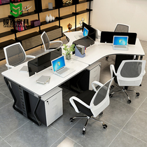  Staff desk 5-person 6-person combination Office furniture Multi-person computer screen deck Staff table and chair combination
