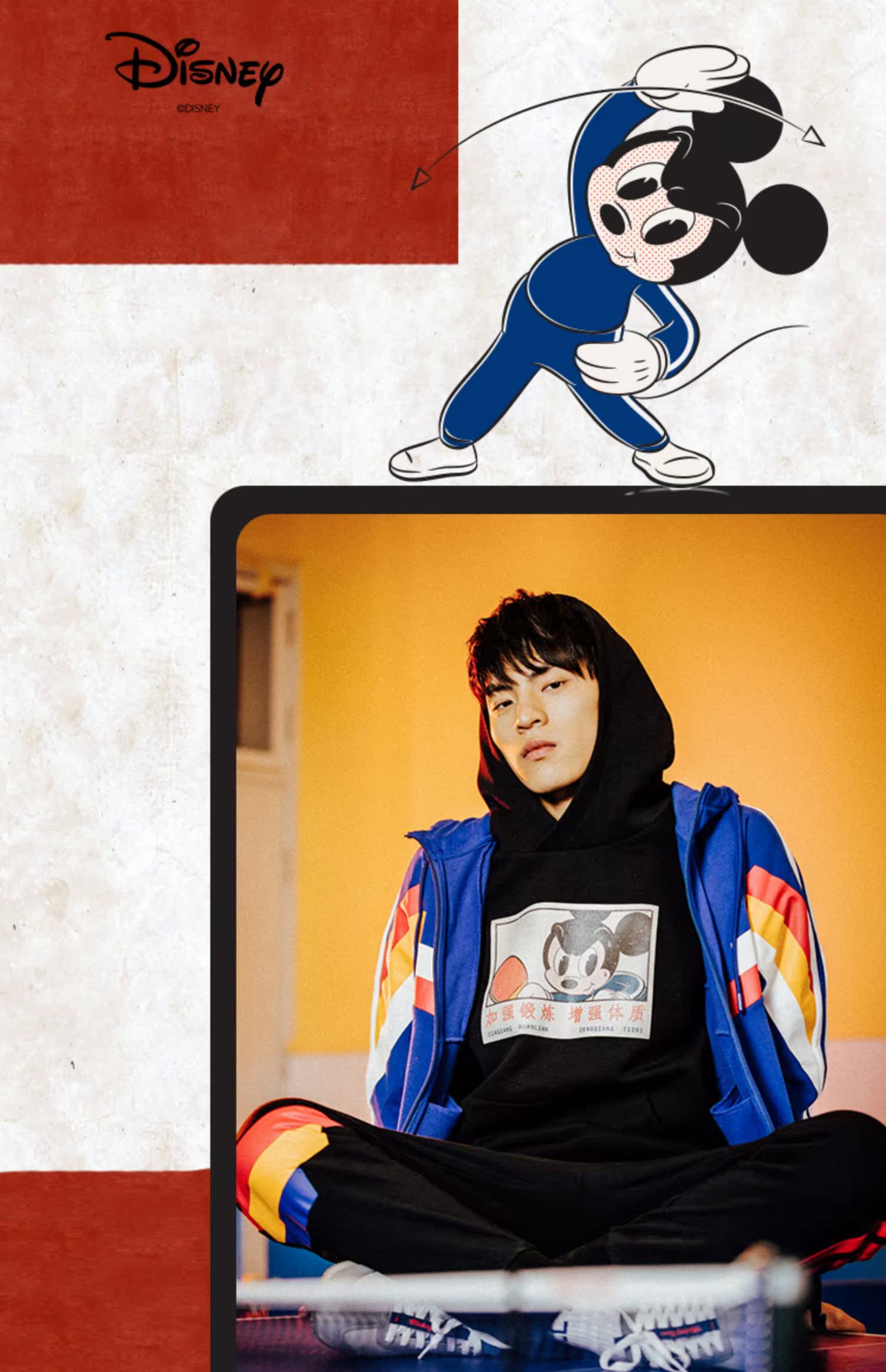 Li Ning 2019 Disney Mickey nam và nữ kết hợp với cùng một chiếc áo len trùm đầu áo len thể thao retro quần kín miệng - Quần thể thao quần adidas