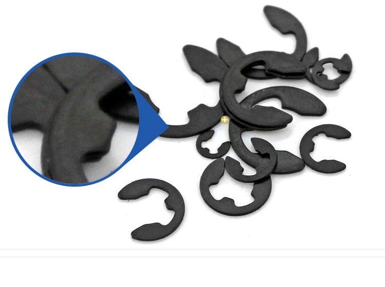 Type E Snap Spring Opening C Type Clasp Opening Snap Ring Iron Black Shaft with E-shaped buckle M1 5 3 4 5 6 7 8 9 10