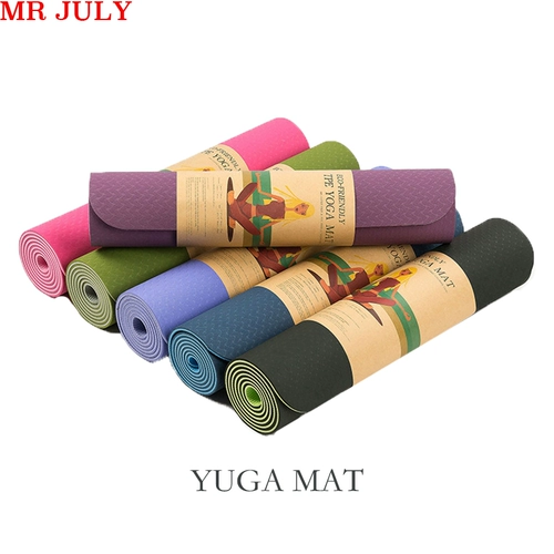 Коврик для йоги, мужской длинный нескользящий ковер для домашнего использования для спортзала, подходит для начинающих, увеличенная толщина, изготовлено из TPE