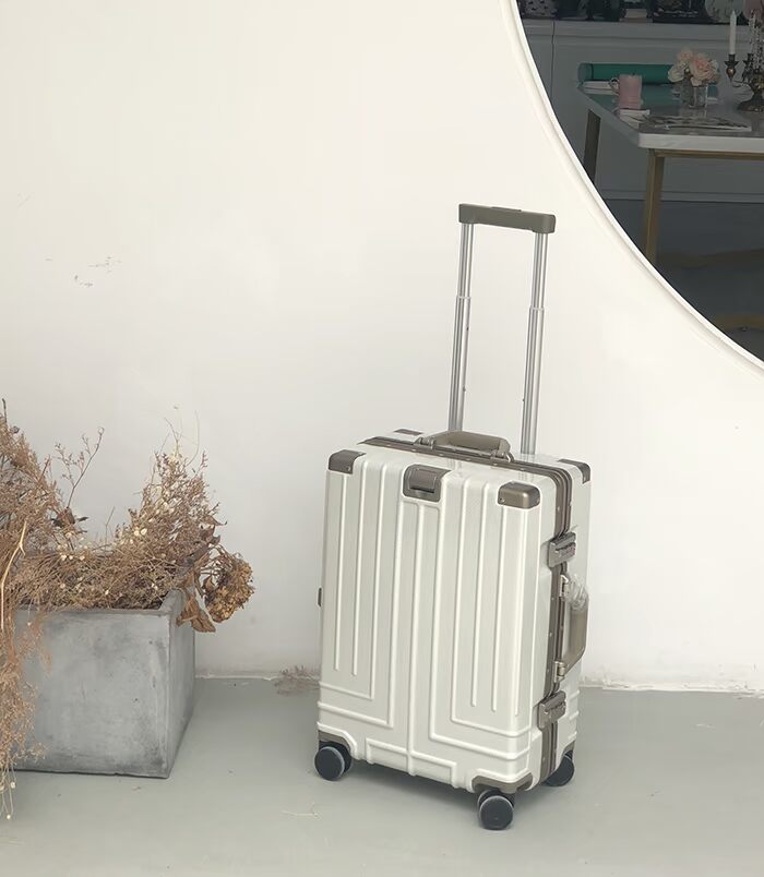 Siêu cao cấp xuất khẩu Đài Loan khung nhôm hành lý phổ quát bánh xe đẩy trường hợp bánh xe câm 20 inch vali - Va li vali túi vải