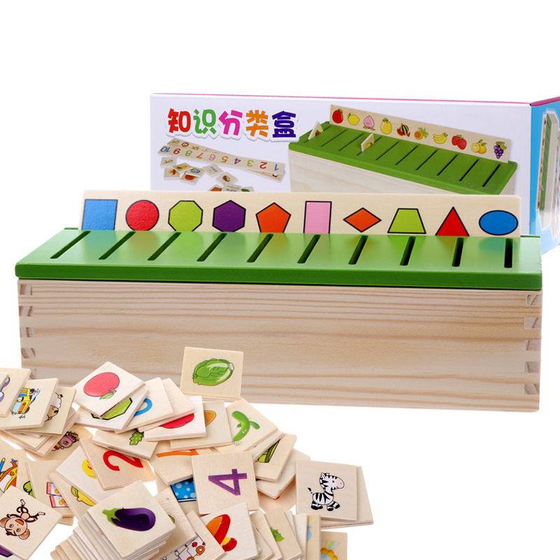 Autism Children Training Toys Learning Knowledge Classification Boxes Children Puzzle Shape Pairing Wooden Toys Early