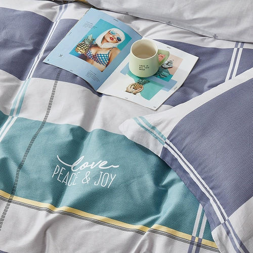 盛宇 Хлопковый комплект, простыня, пододеяльник, 4 предмета, простой и элегантный дизайн, популярно в интернете, 3 предмета