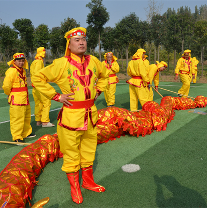 Professional dragon dance clothing gongs and drums clothes lion dance performance props supplies 10 sets of male and female lead ball clothing waist drum clothing