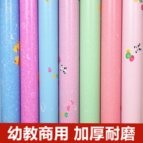 Floor leather kindergarten floor glue pvc floor mat thickened wear-resistant waterproof cartoon plastic cement floor direct paving