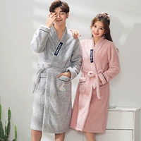 Flannel vài chiếc áo ngủ nam và nữ mùa đông san hô nhung dày kích thước lớn đồ ngủ cationic cashmere áo choàng tắm dịch vụ nhà đồ siêu nhân