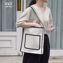 2022 new Korean version large capacity canvas girl bag single shoulder inclined satins student art brief about 100 Lap Bag Tide