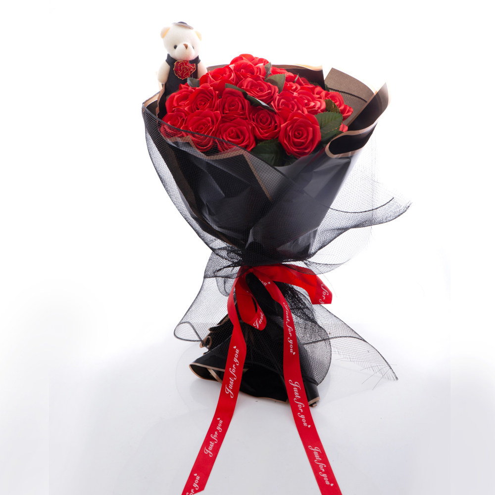 Ribbon Rose Flower Material Bag Handmade Material Color Ribbon Bouquet DIY Handmade package Ribbon Bag Flowers