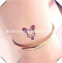 Original bunny waterproof tattoo stickers for men and women lasting lifelike wrist ankle chest cute children couple cartoon