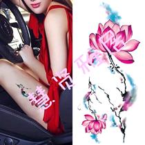 Tattoo Stickers Waterproof female long-lasting simulation Korean tattoo concealer watercolor lotus lotus sexy flower arm Stickers