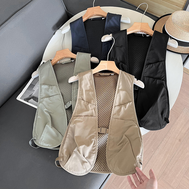 Japanese Style~Outdoor Functional Fashion! Unisex Lightweight Breathable Quick-Dry Multi-Pocket Work Vest Jacket