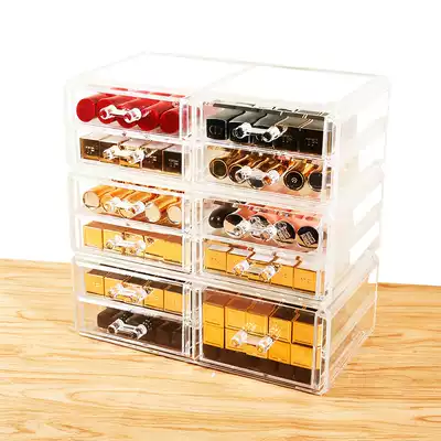 Highened 5-layer hen with drawer storage box transparent acrylic dustproof desktop makeup storage box jewelry box