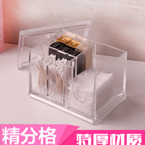 Transparent thickened multifunctional make-up cotton containing case acrylic cotton bud-box unloading cotton cosmetic containing box