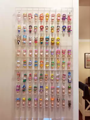 Sonny Angel Sony Cupid angel doll storage cabinet special transparent plaid hand-sliding door display box