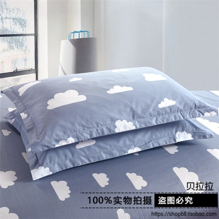 Pillow Home Cotton Student Pillowcase With small frescoed male and female single pillowcase 48x74cm without pillow core