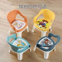 Eating stool plastic childrens back chair baby cartoon baby thickened dining chair calling chair anti-fall anti-slip stool