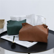 Nordic leather creative tissue box car Net Red Drawing box ins Wind home bedroom guest restaurant Tissue Bag