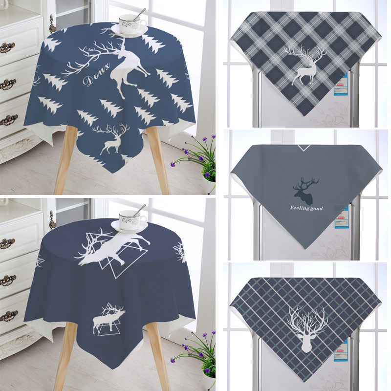 Minimalist modern square table tablectable cloth elk bed head cabinet dust cloth art cover Home décor fabric Cartoon Bed Head Cabinet Hood