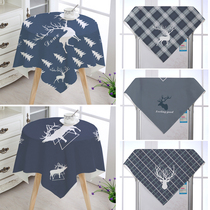 Simple modern square table tablecloth elk bedside table dustproof fabric cover household decorative cloth cartoon bedside table cover