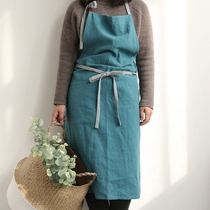 Simple big version of solid color cotton linen big hand-made painting restaurant shop clothes high-end fashion home kitchen apron