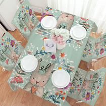 Blue-green bottom cute rabbit dining chair backrest dustproof decorative cover creative cushion chair back cushion kit fashion dining chair cushion