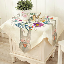 Cartoon simple bedside table cover cloth small fresh small square table round tablecloth square table cloth tea table cover cloth
