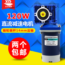 DC geared motor 120W worm gear speed regulating motor 24V large torque slow motor RV Reducer