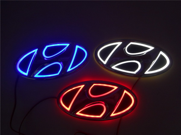 4D LED Car Tail Logo Auto Badge Light Red light for Hyundai I30 Sonata Elantra