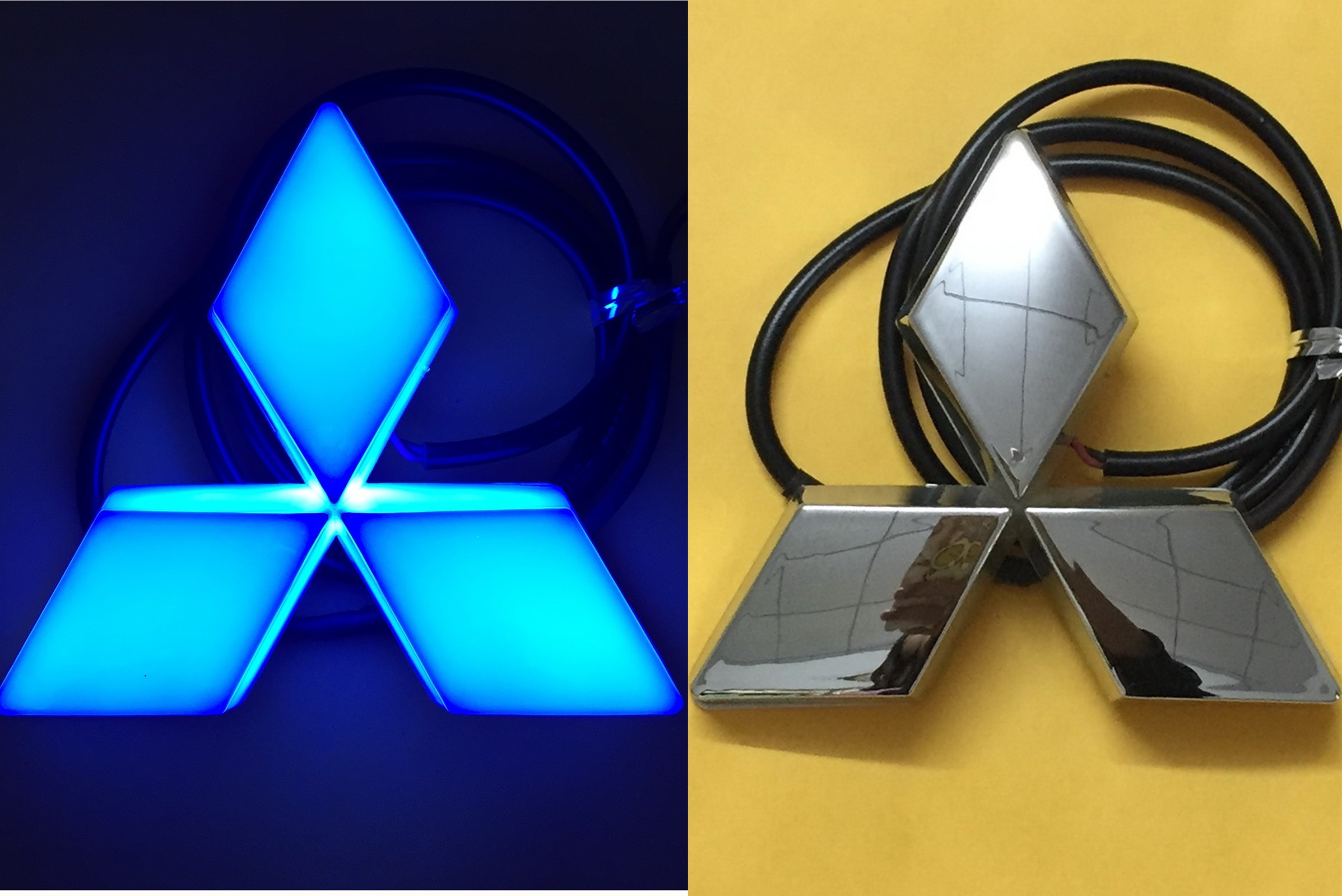 4D LED Car Tail Logo Blue Light for Mitsubishi Outland Lancer Auto Badge Light