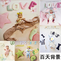 Hundred days shooting background cloth children photography background selfie creative newborn 100days words background paper