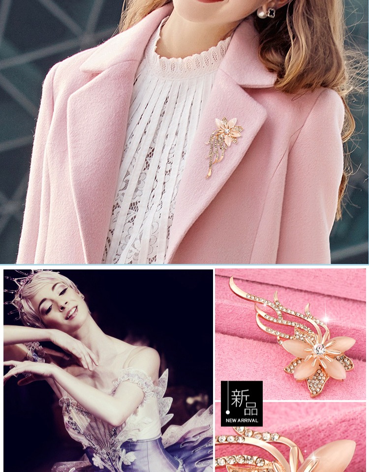Phụ kiện pha lê của phụ nữ pha lê Hàn Quốc Corsage Big Pin Suit Suit Phụ kiện áo khoác cardigan Shaw Buckle Đơn giản cài áo vest