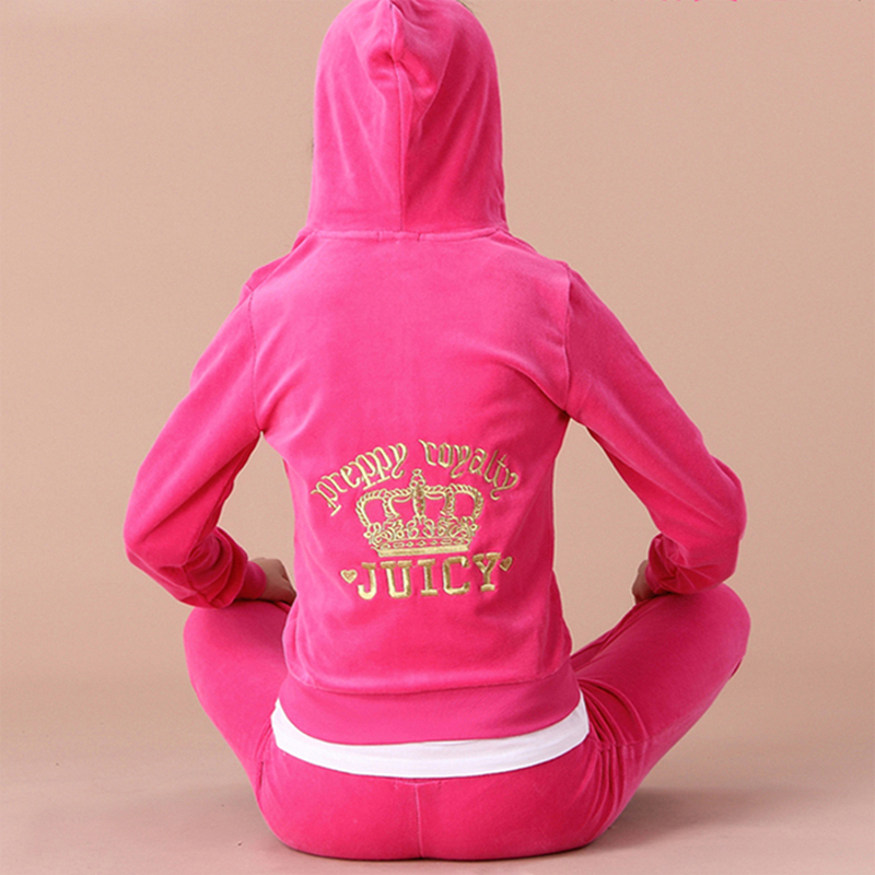 Velvet Tracksuit Set for Women, Spring and Autumn 2024 New Style, Velvet Fashionable and Elegant Slim-Fit Hooded Two-Piece Set