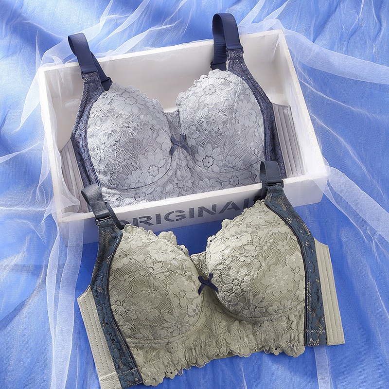 Non Sponge Healthy Underwear Big Chest of small full cups No steel ring bra No sponge ultra-thin Bra Women Shrink Breast