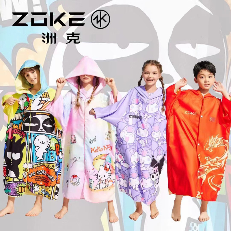 Zoke Fashion Children's and Adult Bathrobe Absorbent Towel Cartoon Version Youth Swimming Quick-Drying Bath Towel Beach Towel